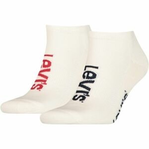 Levi's LOW CUT SPORT LOGO 2P Unisex ponožky, biela, veľkosť 39-42