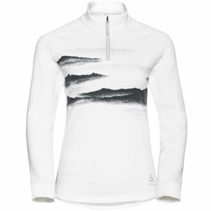 Odlo MID LAYER 1/2 ZIP BERRA GRAPHIC Dámska mikina, biela, veľkosť M