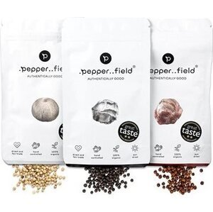 .pepper..field Kampotské korenie čierne, červené a biele – STARTERPACK (3× 20 g)