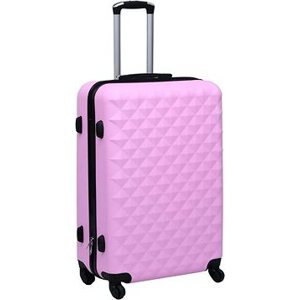 VidaXL Škrupinový kufor na kolieskach, ružový, ABS, XL