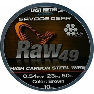 Savage Gear Raw49 0,54 mm 23 kg 50 lb 10 m Uncoated Brown