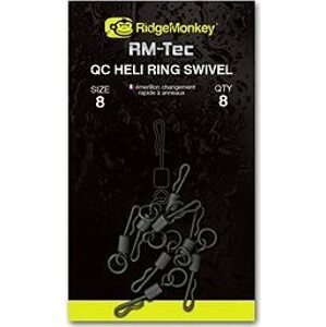 RidgeMonkey RM-Tec Quick Change Heli Ring Swivel Veľkosť 8 8 ks