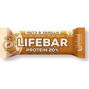 Lifefood Lifebar Protein RAW BIO 47 g, oriešok s vanilkou