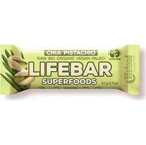 Lifefood Lifebar Superfoods RAW BIO 47 g, chia a pistácie
