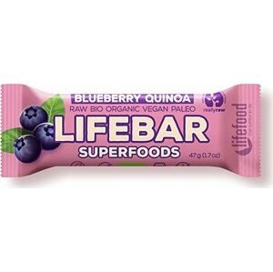 Lifefood Lifebar Superfoods RAW BIO 47 g, čučoriedka s quinoou