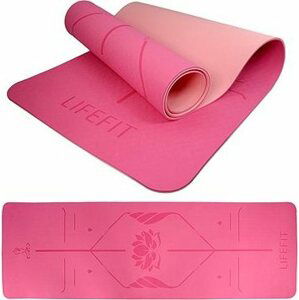 LIFEFIT YOGA MAT LOTOS DUO, 183 × 58 × 0,6 cm, ružová