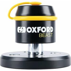 OXFORD zámok s integrovanou podlahovou kotvou BEAST FLOOR LOCK, (čierna/žltá)