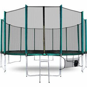 Aga SPORT PRO Trampolína 430 cm Dark Green + ochranná sieť + rebrík + vrecko na obuv