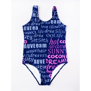 Dievčenské oblečenie Yoclub YC_Girl's_One_Piece_Swimming_Costume_LKJ-0030G-A100_N_Blue