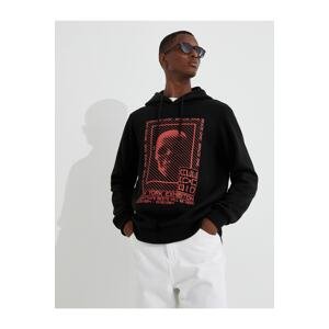 Koton Skull Printed Hooded Sweatshirt