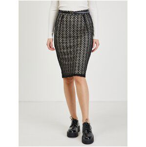 Beige-Black Women's Pencil Lace Skirt ORSAY - Ladies