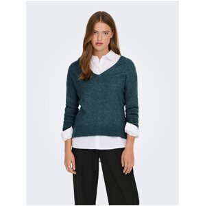 Dark green brindle sweater JDY Elanora - Women