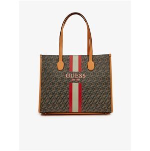 Brown Ladies Patterned Handbag Guess Silvana - Ladies