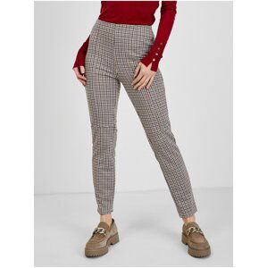 Beige ladies plaid trousers ORSAY - Ladies