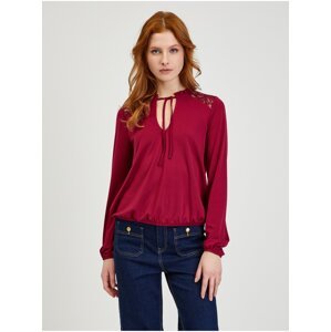 Burgundy Women's Blouse with Lace ORSAY - Ladies