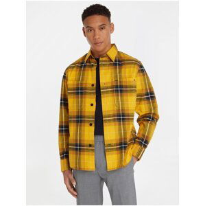 Yellow Mens Plaid Shirt Tommy Hilfiger - Men