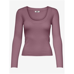 Old Pink Womens Ribbed Light Sweater JDY Plum - Women