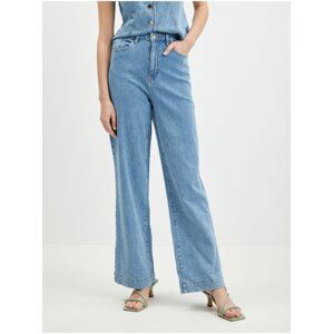 Light blue womens wide jeans AWARE by VERO MODA Rebecca - Women