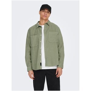 Green Mens Corduroy Outshirt ONLY & SONS Alp - Men