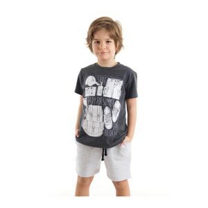 mshb&g Ready Boys' Dark Gray T-shirt with Gray Shorts Set