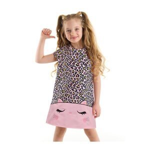 Denokids Cat Leopard Weave Girls' Pink Dress
