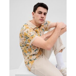 GAP Patterned Pique Polo T-Shirt - Men