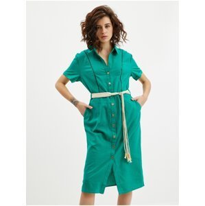 Orsay Green Linen Dress - Ladies