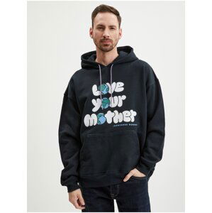 Black Mens Hoodie Converse Love Your Mother - Men