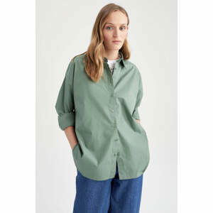 DEFACTO Oversize Fit Shirt Collar Poplin Long Sleeve Shirt