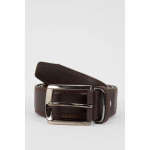 DEFACTO Men's Rectangle Buckle Leather Look Belt