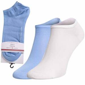 Tommy Hilfiger Underwear Súprava dvoch párov dámskych ponožiek v bielej a modrej farbe Tommy Hilfiger