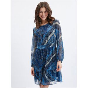 Orsay Dark blue ladies patterned dress - Women