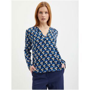 Orsay Blue Ladies Patterned Blouse - Women