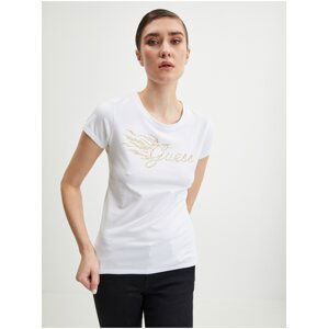 White Women's T-Shirt Guess Flame - Women