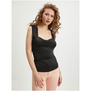 Black Womens Satin Top Guess Susan - Women