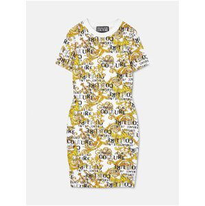 Yellow and White Women's Patterned Sheath Dress Versace Jeans Couture - Women