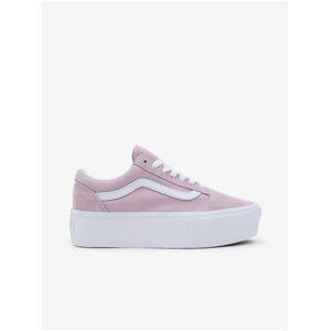 Light Pink Womens Suede Platform Suede Sneakers VANS UA Old S - Women