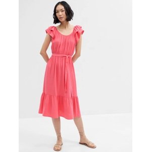 GAP Muslin midi dress with frills - Women