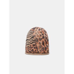 Desigual Animal Patch Gorro Brown Leopard Spot Beat - Ladies