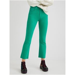 Green Womens Shortened Bootcut Jeans Desigual Lainta - Women