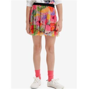 Pink Girly Flowered Skirt Desigual Flowers - Girls