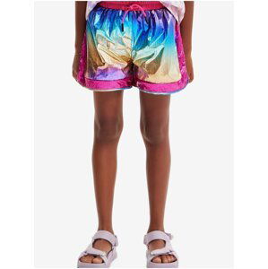 Pink-blue girly metallic shorts Desigual Nature - Girls