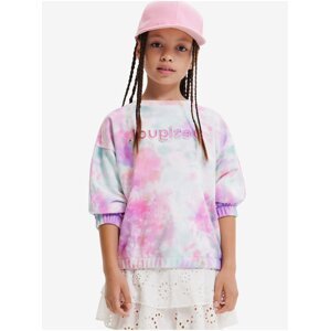 Blue-pink girly batik sweatshirt Desigual Mandala - Girls