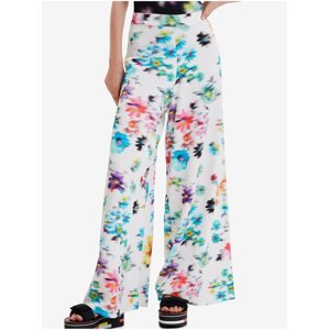 White Women Floral Trousers Desigual Daniela - Women