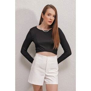 Bigdart 0444 Crop Chain Blouse - B.black