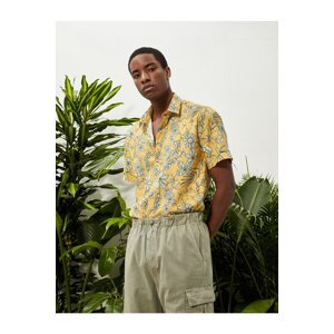 Koton Floral Print Shirt with Short Sleeves Classic Collar Cotton