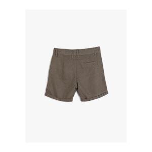 Koton Boy's Buttoned Pocket Linen Shorts
