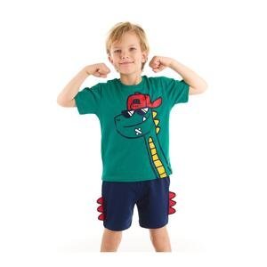 Denokids Dino Boy T-shirt with Glasses Shorts Set