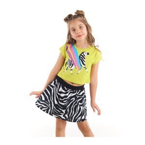 Mushi Rainbow Zebra Girls Kids T-shirt Skirt Suit