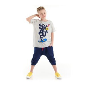 mshb&g Blue Skateboard Boy T-shirt Capri Shorts Set